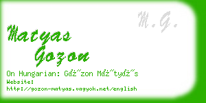 matyas gozon business card